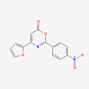 molecular formula C14H8N2O5 B5756838 4-(2-furyl)-2-(4-nitrophenyl)-6H-1,3-oxazin-6-one 