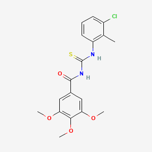 molecular formula C18H19ClN2O4S B5756839 N-{[(3-chloro-2-methylphenyl)amino]carbonothioyl}-3,4,5-trimethoxybenzamide 