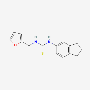 molecular formula C15H16N2OS B5756897 N-(2,3-dihydro-1H-inden-5-yl)-N'-(2-furylmethyl)thiourea 