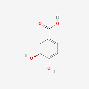 molecular formula C7H8O4 B575692 (5R)-4,5-dihydroxycyclohexa-1,3-diene-1-carboxylic acid CAS No. 176226-79-2