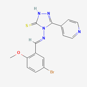 molecular formula C15H12BrN5OS B5756921 4-[(5-bromo-2-methoxybenzylidene)amino]-5-(4-pyridinyl)-4H-1,2,4-triazole-3-thiol 