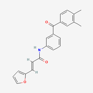 molecular formula C22H19NO3 B5756931 N-[3-(3,4-dimethylbenzoyl)phenyl]-3-(2-furyl)acrylamide 
