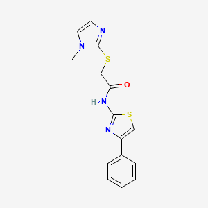 molecular formula C15H14N4OS2 B5756952 2-[(1-methyl-1H-imidazol-2-yl)thio]-N-(4-phenyl-1,3-thiazol-2-yl)acetamide 