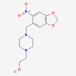molecular formula C14H19N3O5 B5756955 2-{4-[(6-nitro-1,3-benzodioxol-5-yl)methyl]-1-piperazinyl}ethanol 