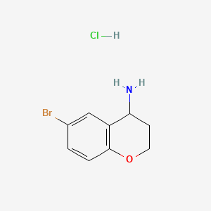 molecular formula C9H11BrClNO B575696 6-bromo-3,4-dihydro-2H-1-benzopyran-4-amine hydrochloride CAS No. 191608-17-0