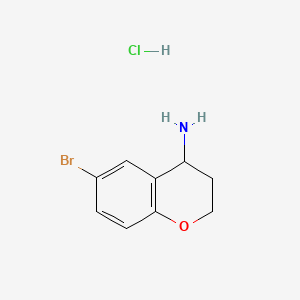 molecular formula C9H11BrClNO B575696 6-Bromochroman-4-amine hydrochloride CAS No. 191608-17-0