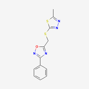 5-{[(5-methyl-1,3,4-thiadiazol-2-yl)thio]methyl}-3-phenyl-1,2,4-oxadiazole