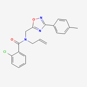 molecular formula C20H18ClN3O2 B5757015 N-allyl-2-chloro-N-{[3-(4-methylphenyl)-1,2,4-oxadiazol-5-yl]methyl}benzamide 