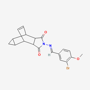 4-[(3-bromo-4-methoxybenzylidene)amino]-4-azatetracyclo[5.3.2.0~2,6~.0~8,10~]dodec-11-ene-3,5-dione
