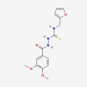 molecular formula C15H17N3O4S B5757036 2-(3,4-dimethoxybenzoyl)-N-(2-furylmethyl)hydrazinecarbothioamide 