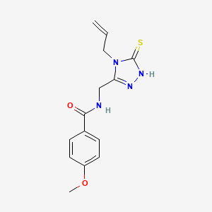 molecular formula C14H16N4O2S B5757046 N-[(4-allyl-5-mercapto-4H-1,2,4-triazol-3-yl)methyl]-4-methoxybenzamide 