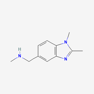 molecular formula C11H15N3 B575705 1-(1,2-dimethylbenzimidazol-5-yl)-N-methylmethanamine CAS No. 179873-44-0