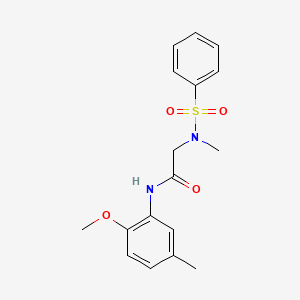 molecular formula C17H20N2O4S B5757058 N~1~-(2-methoxy-5-methylphenyl)-N~2~-methyl-N~2~-(phenylsulfonyl)glycinamide 