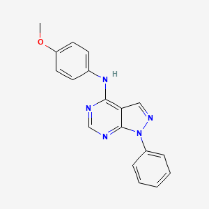 molecular formula C18H15N5O B5757097 N-(4-甲氧基苯基)-1-苯基-1H-吡唑并[3,4-d]嘧啶-4-胺 CAS No. 5663-81-0