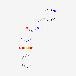 molecular formula C15H17N3O3S B5757110 N~2~-methyl-N~2~-(phenylsulfonyl)-N~1~-(4-pyridinylmethyl)glycinamide 