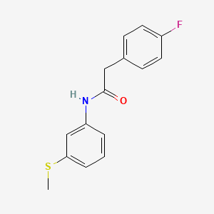 molecular formula C15H14FNOS B5757149 2-(4-fluorophenyl)-N-[3-(methylthio)phenyl]acetamide 