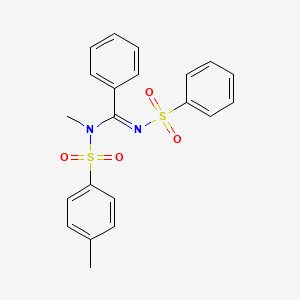 molecular formula C21H20N2O4S2 B5757169 N-methyl-N-[(4-methylphenyl)sulfonyl]-N'-(phenylsulfonyl)benzenecarboximidamide 