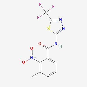 molecular formula C11H7F3N4O3S B5757192 3-methyl-2-nitro-N-[5-(trifluoromethyl)-1,3,4-thiadiazol-2-yl]benzamide 