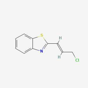 molecular formula C10H8ClNS B575721 2-[(E)-3-Chloro-1-propenyl]benzothiazole CAS No. 181048-59-9