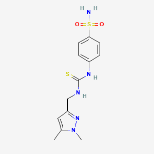 molecular formula C13H17N5O2S2 B5757210 4-[({[(1,5-dimethyl-1H-pyrazol-3-yl)methyl]amino}carbonothioyl)amino]benzenesulfonamide 