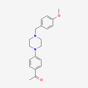 molecular formula C20H24N2O2 B5757213 1-{4-[4-(4-methoxybenzyl)-1-piperazinyl]phenyl}ethanone 