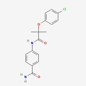 4-{[2-(4-chlorophenoxy)-2-methylpropanoyl]amino}benzamide