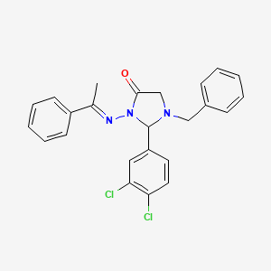 1-benzyl-2-(3,4-dichlorophenyl)-3-[(1-phenylethylidene)amino]-4-imidazolidinone
