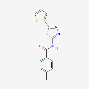 molecular formula C14H11N3OS2 B5757360 4-methyl-N-[5-(2-thienyl)-1,3,4-thiadiazol-2-yl]benzamide 