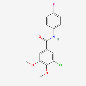 molecular formula C15H13ClFNO3 B5757399 3-chloro-N-(4-fluorophenyl)-4,5-dimethoxybenzamide 