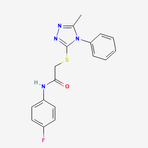 N-(4-fluorophenyl)-2-[(5-methyl-4-phenyl-4H-1,2,4-triazol-3-yl)thio]acetamide