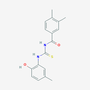 molecular formula C17H18N2O2S B5757455 N-{[(2-hydroxy-5-methylphenyl)amino]carbonothioyl}-3,4-dimethylbenzamide 