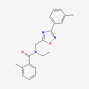 molecular formula C20H21N3O2 B5757476 N-ethyl-2-methyl-N-{[3-(3-methylphenyl)-1,2,4-oxadiazol-5-yl]methyl}benzamide 