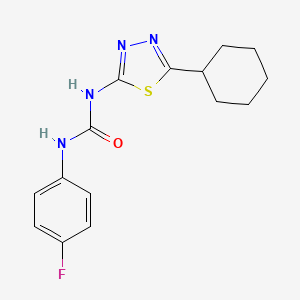 molecular formula C15H17FN4OS B5757495 N-(5-cyclohexyl-1,3,4-thiadiazol-2-yl)-N'-(4-fluorophenyl)urea 
