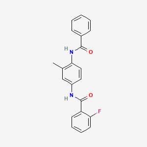 molecular formula C21H17FN2O2 B5757509 N-[4-(benzoylamino)-3-methylphenyl]-2-fluorobenzamide 