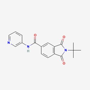 molecular formula C18H17N3O3 B5757517 2-tert-butyl-1,3-dioxo-N-3-pyridinyl-5-isoindolinecarboxamide 