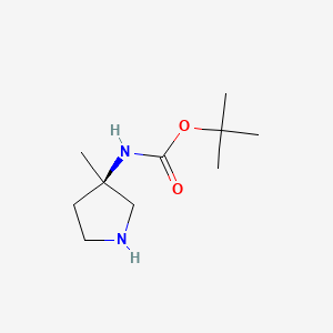 molecular formula C10H20N2O2 B575752 tert-butyl N-[(3R)-3-methylpyrrolidin-3-yl]carbamate CAS No. 167888-15-5