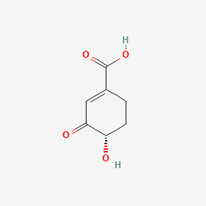 molecular formula C7H8O4 B575753 (4S)-4-Hydroxy-3-oxocyclohex-1-ene-1-carboxylic acid CAS No. 183254-44-6