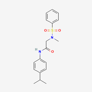 molecular formula C18H22N2O3S B5757539 N~1~-(4-isopropylphenyl)-N~2~-methyl-N~2~-(phenylsulfonyl)glycinamide 