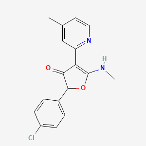 molecular formula C17H15ClN2O2 B575757 2-(4-Chlorophenyl)-5-(methylamino)-4-(4-methylpyridin-2-yl)furan-3-one CAS No. 187591-88-4