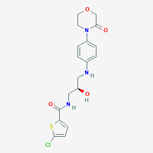 molecular formula C18H20ClN3O4S B057576 (R)-5-氯-N-(2-羟基-3-((4-(3-氧代吗啉)苯基)氨基)丙基)噻吩-2-甲酰胺 CAS No. 721401-53-2