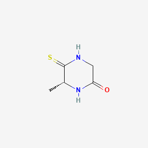 molecular formula C5H8N2OS B575762 (R)-6-methyl-5-thioxopiperazin-2-one CAS No. 167391-77-7