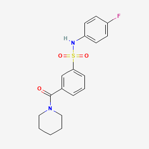 molecular formula C18H19FN2O3S B5757628 N-(4-fluorophenyl)-3-(1-piperidinylcarbonyl)benzenesulfonamide 