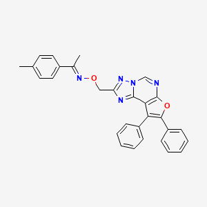 molecular formula C29H23N5O2 B5757642 1-(4-methylphenyl)ethanone O-[(8,9-diphenylfuro[3,2-e][1,2,4]triazolo[1,5-c]pyrimidin-2-yl)methyl]oxime 