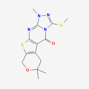 1,7,7-trimethyl-3-(methylthio)-1,6,7,9-tetrahydro-5H-pyrano[4',3':4,5]thieno[2,3-d][1,2,4]triazolo[4,3-a]pyrimidin-5-one