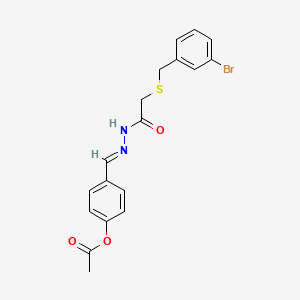 molecular formula C18H17BrN2O3S B5757649 4-(2-{[(3-bromobenzyl)thio]acetyl}carbonohydrazonoyl)phenyl acetate 