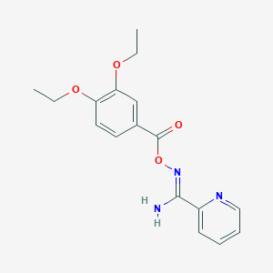 molecular formula C17H19N3O4 B5757656 N'-[(3,4-diethoxybenzoyl)oxy]-2-pyridinecarboximidamide 