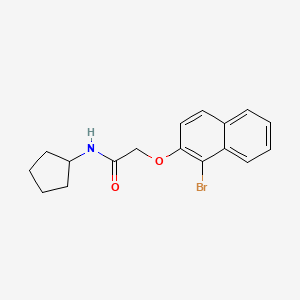 molecular formula C17H18BrNO2 B5757665 2-[(1-bromo-2-naphthyl)oxy]-N-cyclopentylacetamide 