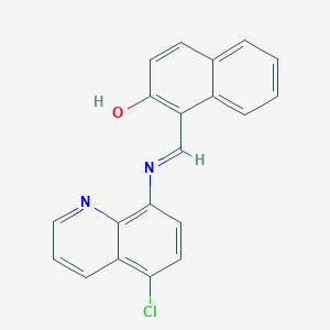 molecular formula C20H13ClN2O B5757714 1-[(5-Chloroquinolin-8-yl)iminomethyl]naphthalen-2-ol 