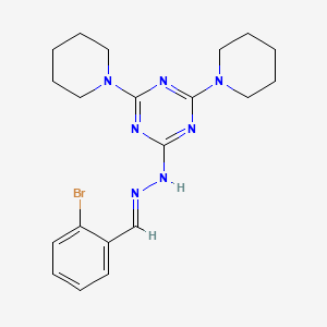 2-bromobenzaldehyde (4,6-di-1-piperidinyl-1,3,5-triazin-2-yl)hydrazone