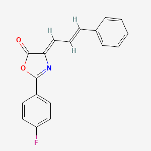 2-(4-fluorophenyl)-4-(3-phenyl-2-propen-1-ylidene)-1,3-oxazol-5(4H)-one